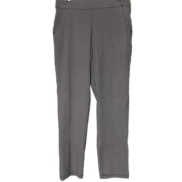 Max Studio Pants Women’s Size Medium Micro Floral Mid Rise Pullon Knit Jacquard - Picture 1 of 6